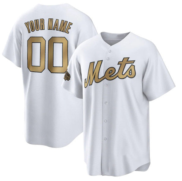 Custom New York Mets Active Player White Fotopoulosg 2022 All-Star Cool Base Stitched Jersey