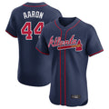 Atlanta Braves #44 Hank Aaron Player Navy Fotopoulosg Limited Elite Home Game Stitched Jerseys