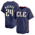 Cleveland Guardians #24 Triston McKenzie Player Navy Fotopoulosg City Connect Limited Home Stitched Jerseys