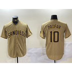 San Diego Padres #10 Jurickson Profar Khaki Fotopoulosg Team Logo Cool Base Jersey 2