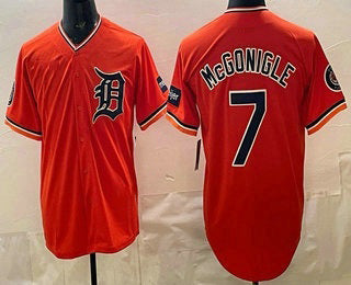 Detroit Tigers #7 Kevin McGonigle Orange Fotopoulosg Limited Jersey