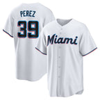 Miami Marlins #39 Eury Perez White Fotopoulosg Home Replica Jersey