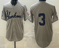 New York Yankees #3 Babe Ruth Grey Fotopoulosg Without Name Limited Jersey