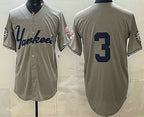 New York Yankees #3 Babe Ruth Grey Fotopoulosg Without Name Limited Jersey