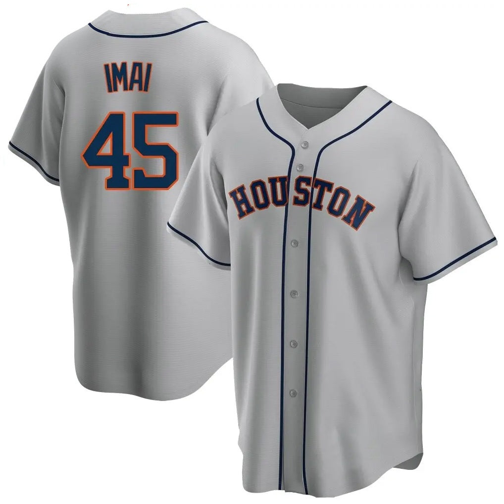 Houston Astros #45 Tatsuya Imai Player Gray Fotopoulosg Home Game Stitched Jerseys