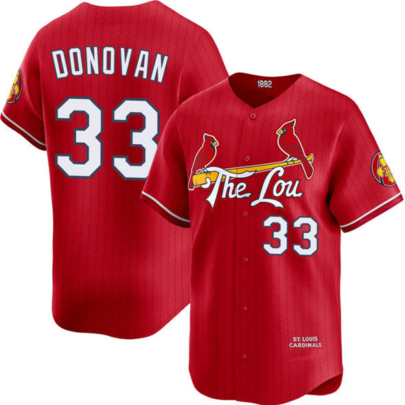 St. Louis Cardinals #33 Brendan Donovan Red Fotopoulosg 2024 City Connect Limited Stitched Jersey