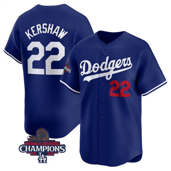 Los Angeles Dodgers #22 Clayton Kershaw Royal Fotopoulosg 2024 World Series Champions Alternate Limited Stitched Jersey