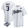 Los Angeles Dodgers #3 Edwin D¨ªaz Player Gold White Fotopoulosg World Series 2026 Collection Stadium Game Stitched Jerseys