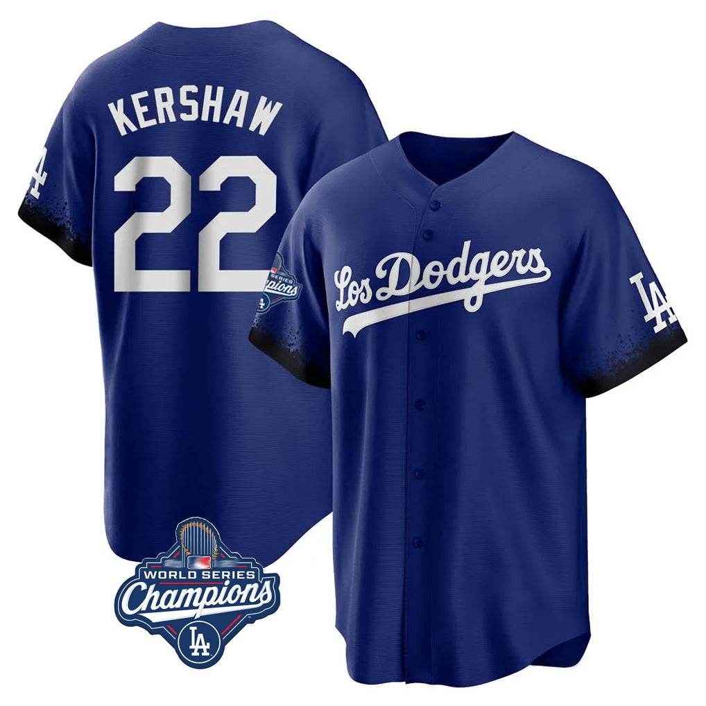 Los Angeles Dodgers #22 Clayton Kershaw Player Royal Fotopoulosg World Series Meet City Connect Home Game Stitched Jerseys