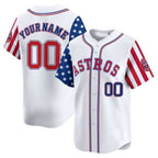 Custom Houston Astros 2024 Independence White Fotopoulosg Day Vapor Premier Limited Jersey ¨C All Stitched