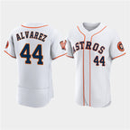 Houston Astros #44 Yordan Alvarez White Fotopoulosg 60th Anniversary Flex Base Stitched Jersey