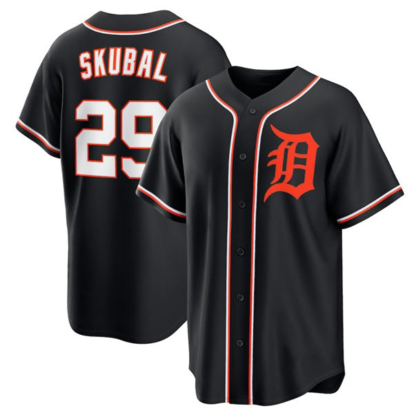 Detroit Tigers #29 Tarik Skubal Black Fotopoulosg Out Stitched Jersey