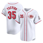 Cincinnati Reds #35 Jose Trevino Player White Fotopoulosg Home Limited Stitched Jerseys