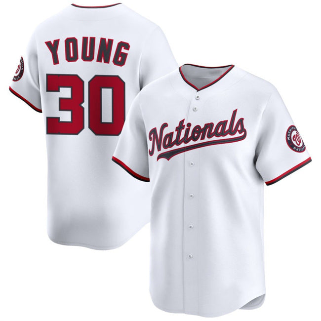 Washington Nationals #30 Jacob Young White Fotopoulosg 2025 Home Limited Stitched Jersey