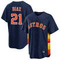 Houston Astros #21 Yainer Diaz Player Navy Fotopoulosg Home Game Stitched Jerseys