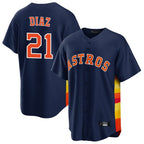 Houston Astros #21 Yainer Diaz Player Navy Fotopoulosg Home Game Stitched Jerseys