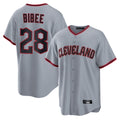 Cleveland Guardians #28 Tanner Bibee Player Gray Fotopoulosg Home Game Stitched Jerseys
