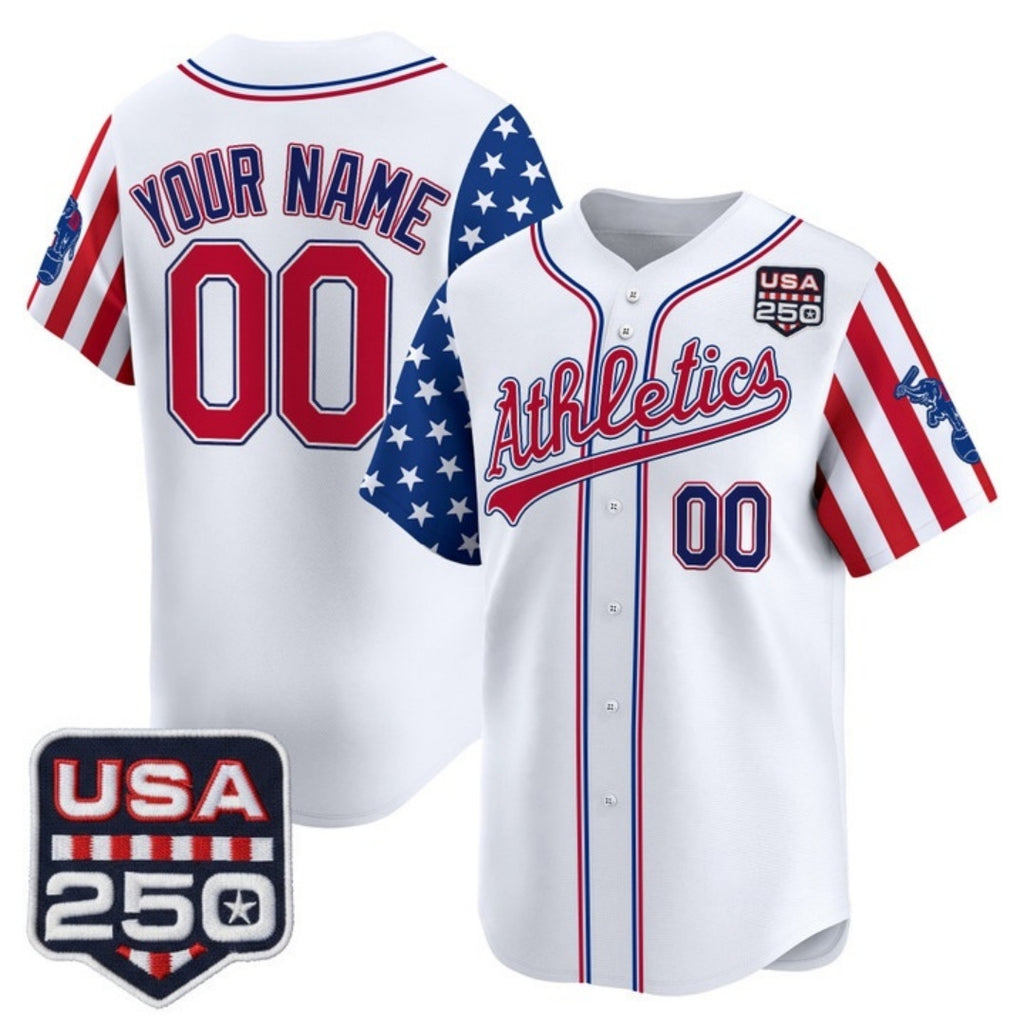 Custom Oakland Athletics America 250 Edition Vapor Premier Limited White Fotopoulosg Stitched Jerseys