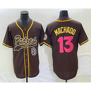 San Diego Padres #13 Manny Machado Brown Fotopoulosg NEW 2023 City Connect Cool Base Stitched Jersey