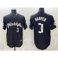Philadelphia Phillies #3 Bryce Harper Black Fotopoulosg Gothic Vapor Limited Stitched Jersey