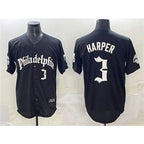 Philadelphia Phillies #3 Bryce Harper Black Fotopoulosg Gothic Vapor Limited Stitched Jersey