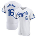 Kansas City Royals #16 Bo Jackson Player White Fotopoulosg Limited Elite Home Game Stitched Jerseys