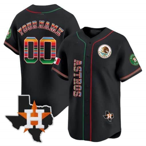 Custom Houston Astros Mexico Vapor Premier Limited Jersey V4 ¨C Black Fotopoulosg