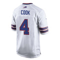 B.Bills #4 James Cook White Fotopoulosg Team Game Jersey
