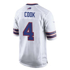 B.Bills #4 James Cook White Fotopoulosg Team Game Jersey