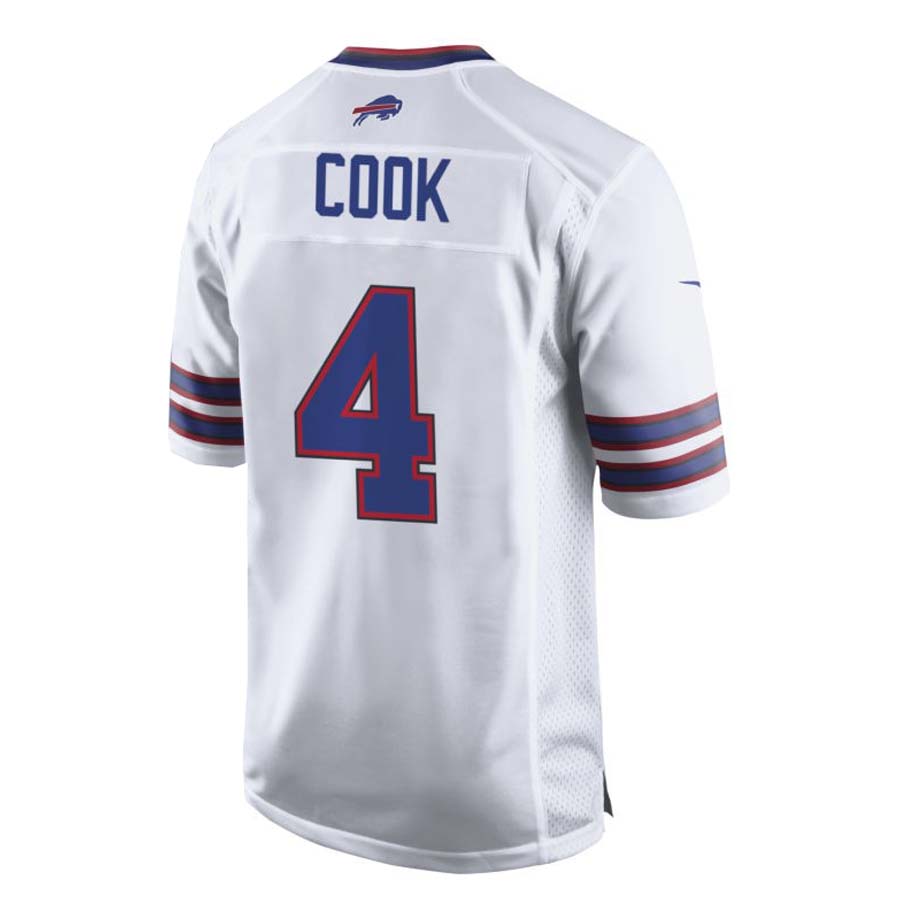 B.Bills #4 James Cook White Fotopoulosg Team Game Jersey