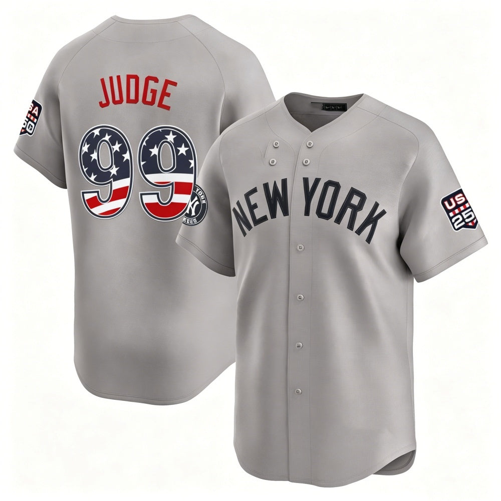 New York Yankees #99 Aaron Judge Gray Fotopoulosg USA 250 Fourth of July Limited Stitched Jersey