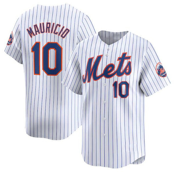 New York Mets #10 Ronny Mauricio White Fotopoulosg 2024 Home Limited Stitched Jersey