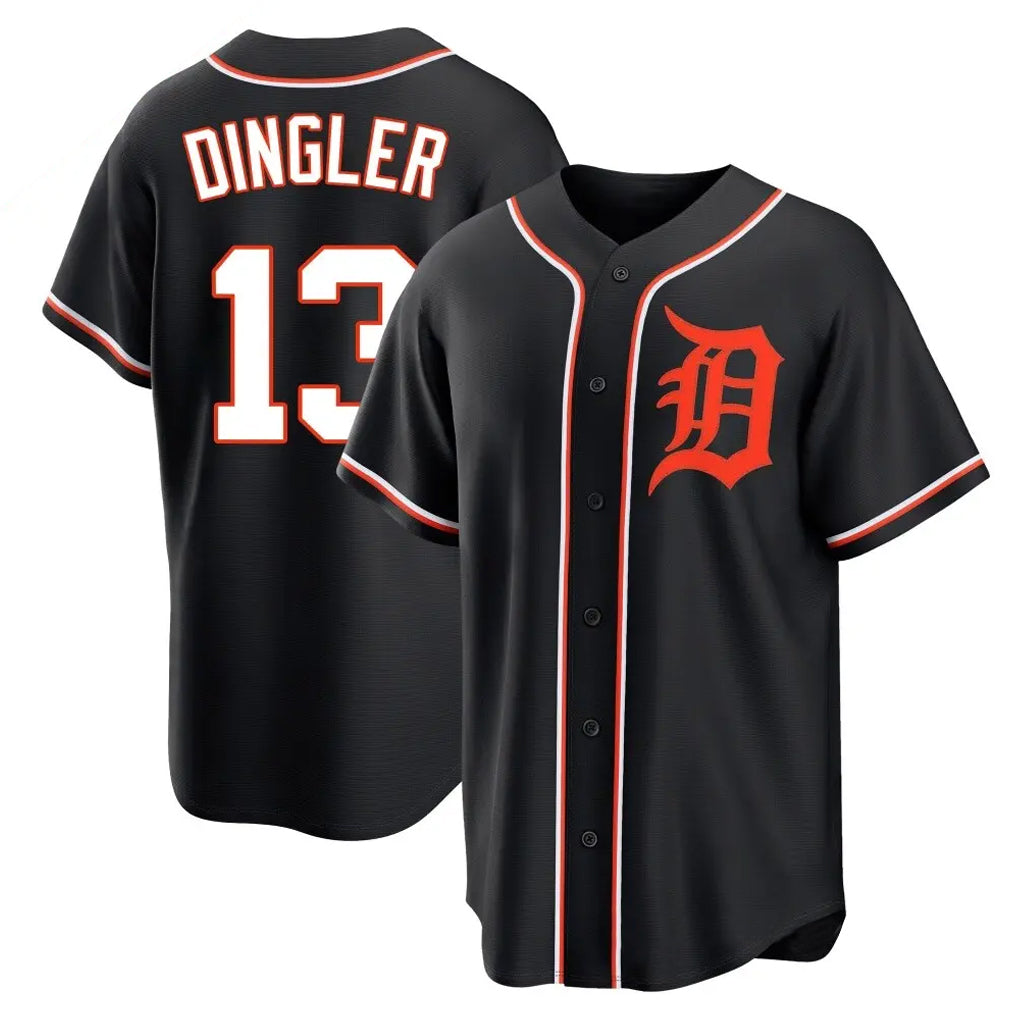 Detroit Tigers #13 Dillon Dingler Player Black Fotopoulosg Fashion Out Home Game Stitched Jerseys