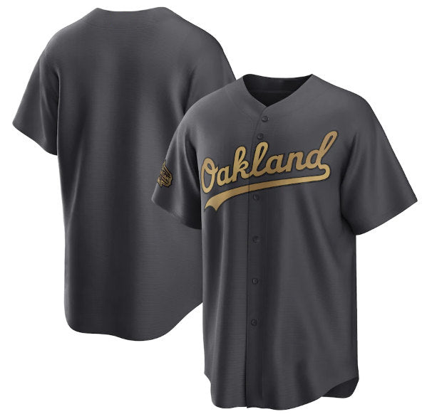 Oakland Athletics Blank Charcoal Fotopoulosg 2022 All-Star Cool Base Stitched Jersey