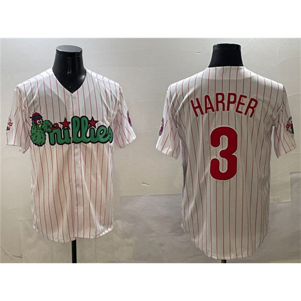 Philadelphia Phillies #3 Bryce Harper White Fotopoulosg Phanatic Cool Base Stitched Jersey