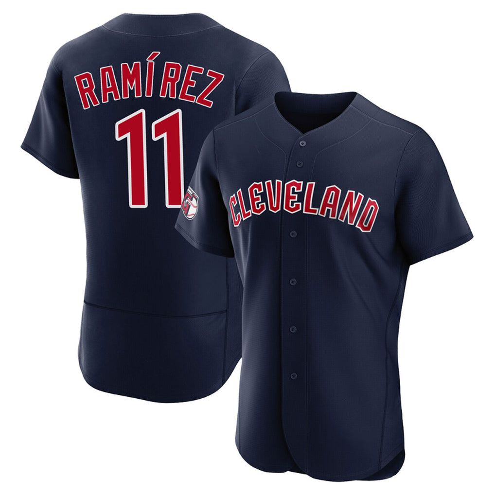 Cleveland Guardians #11 Jose Ramirez Player Navy Fotopoulosg Limited Elite Home Stitched Jerseys