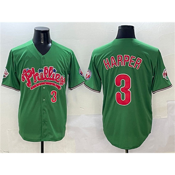Philadelphia Phillies #3 Bryce Harper Green Fotopoulosg Phanatic Limited Stitched Jersey
