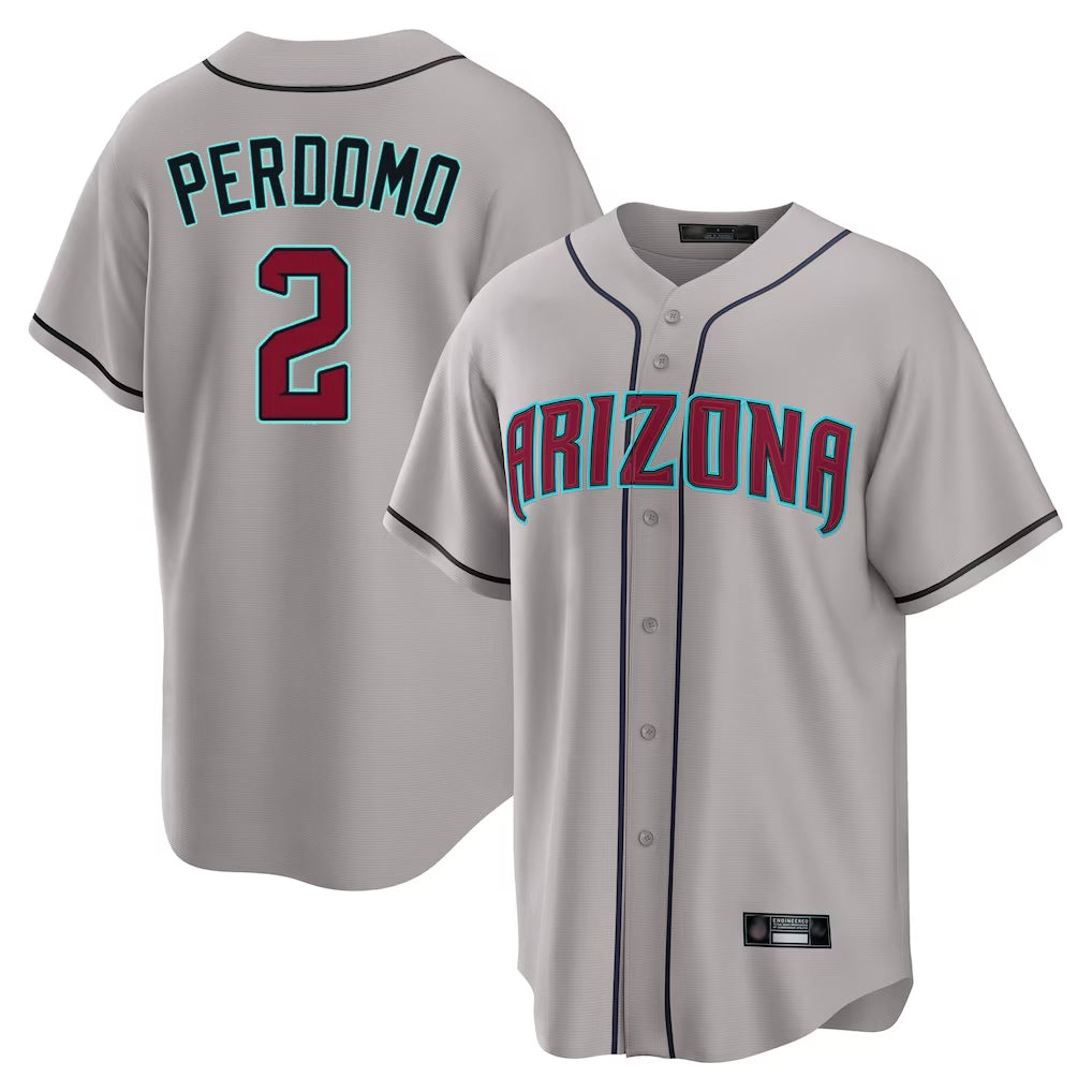 Arizona Diamondbacks #2 Geraldo Perdomo Player Gray Fotopoulosg Road Home Game Stitched Jerseys