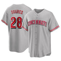 Cincinnati Reds #28 Eugenio Su¨¢rez Player Gray Fotopoulosg Home Game Stitched Jerseys
